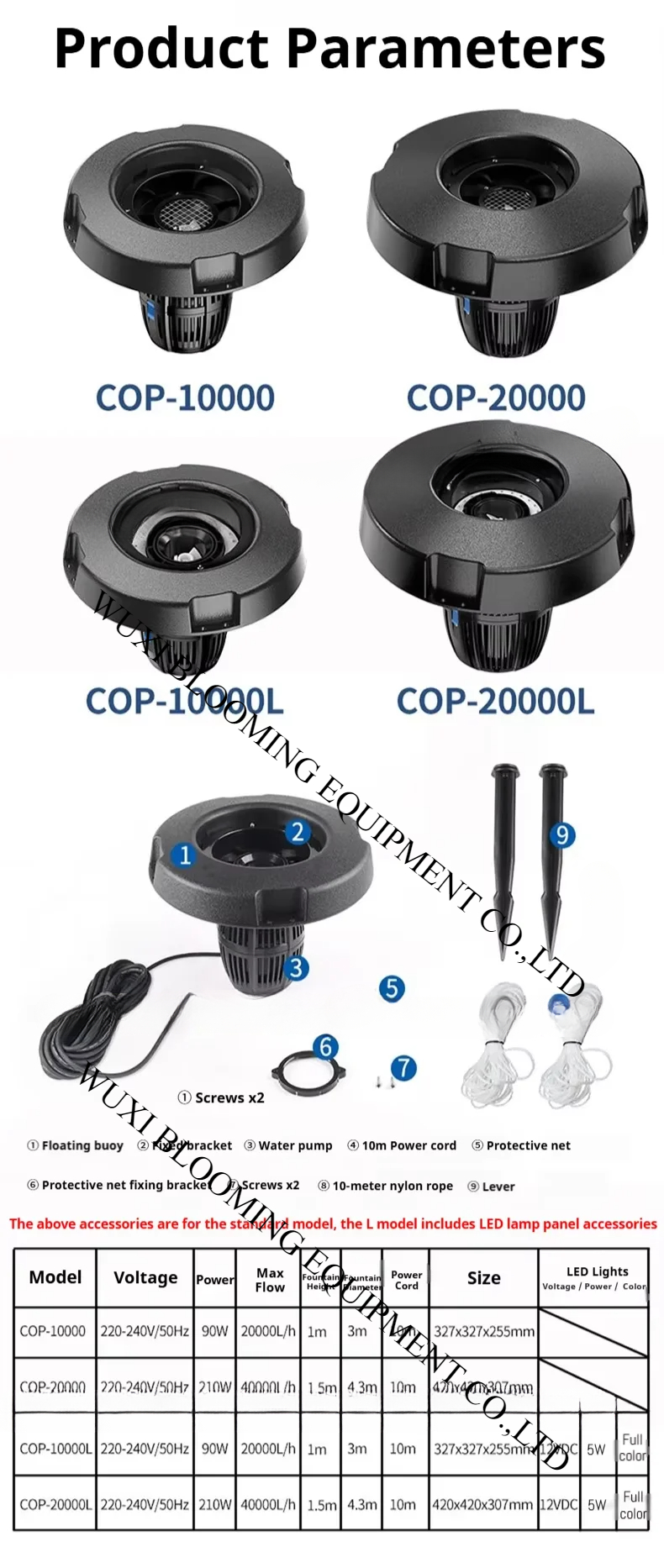 COP-20000  40000L/h  LED Float - Farm Pond Liner review and price